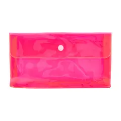 ADIX - Estuche PVC Translúcido Con Broche Rosado