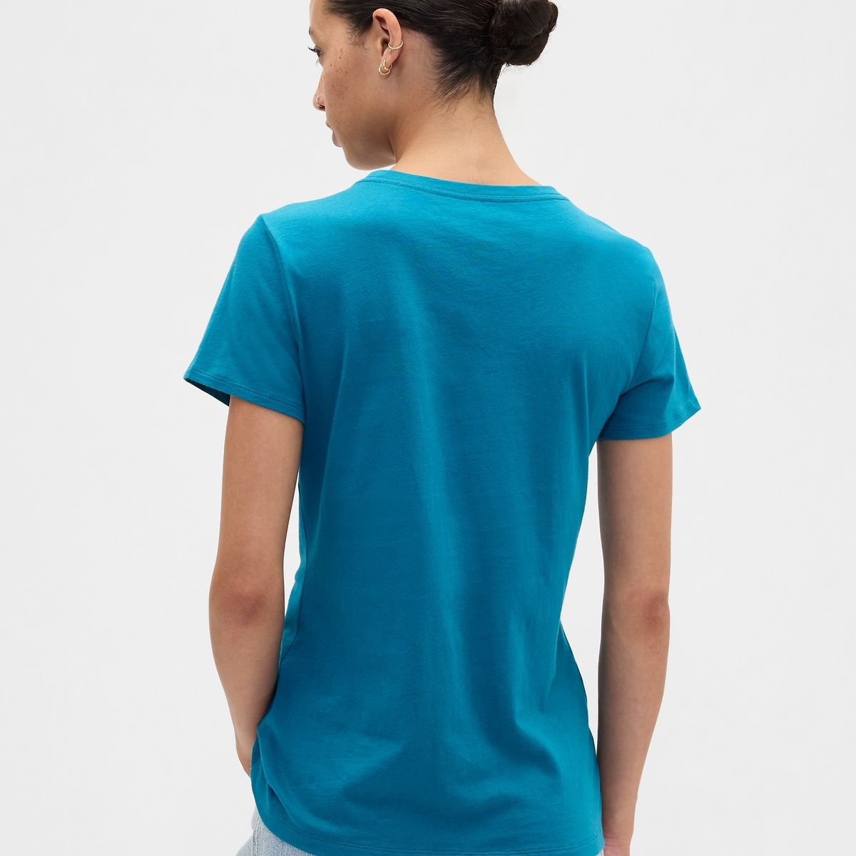 GAP - Polera Gap Logo Manga Corta Mujer Azul