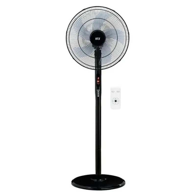 IRT - Ventilador De Pie 16 Pulgadas IRT 3 Velocidades Timmer - Negro Incluye Control