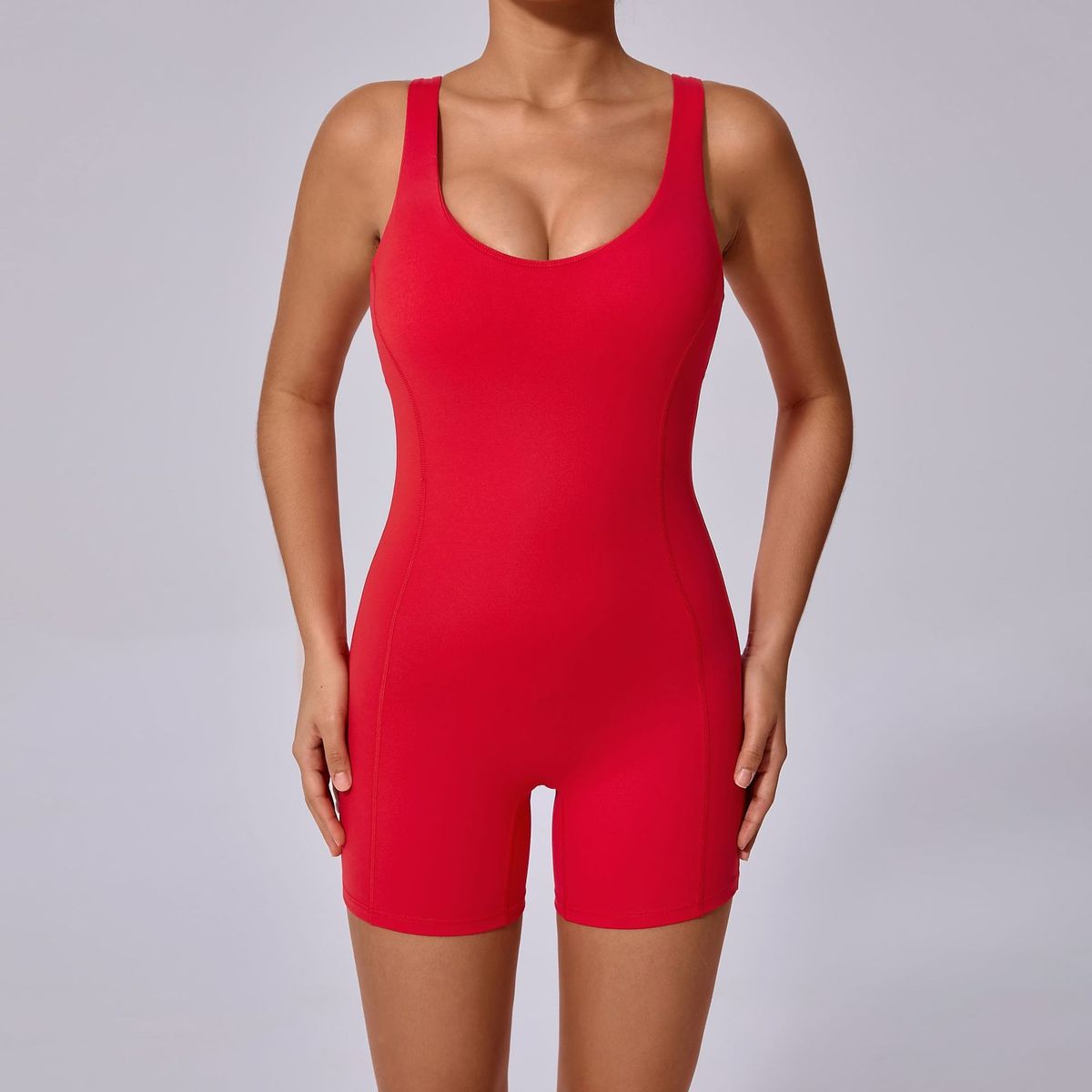 VELVET - Enterito Moldedor Corto Flavia Rojo