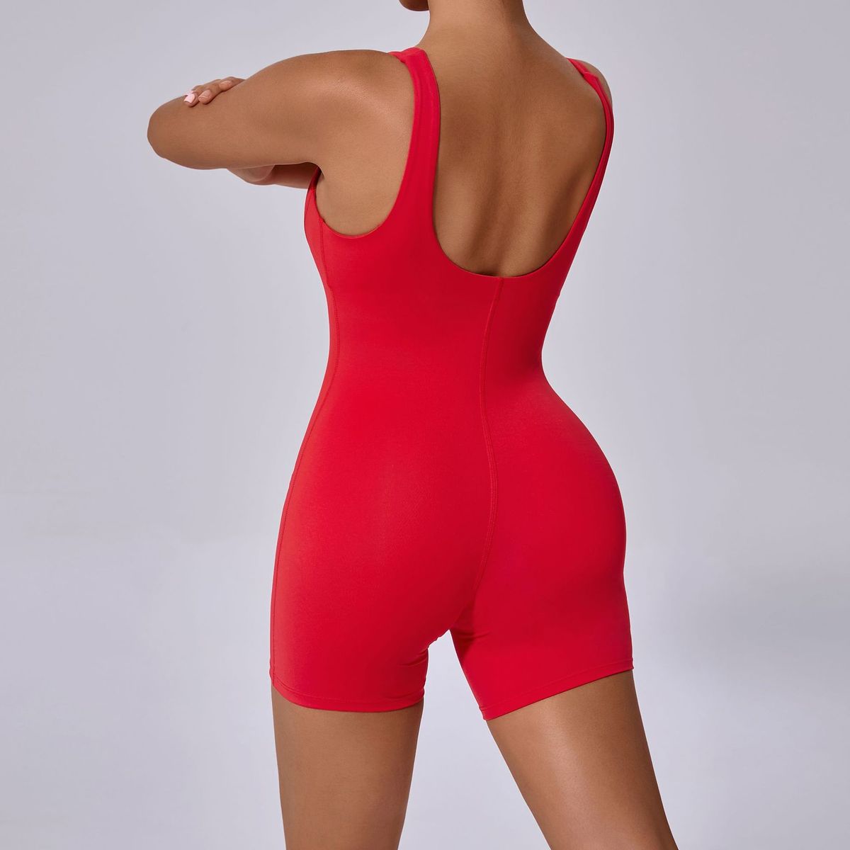 VELVET - Enterito Moldedor Corto Flavia Rojo