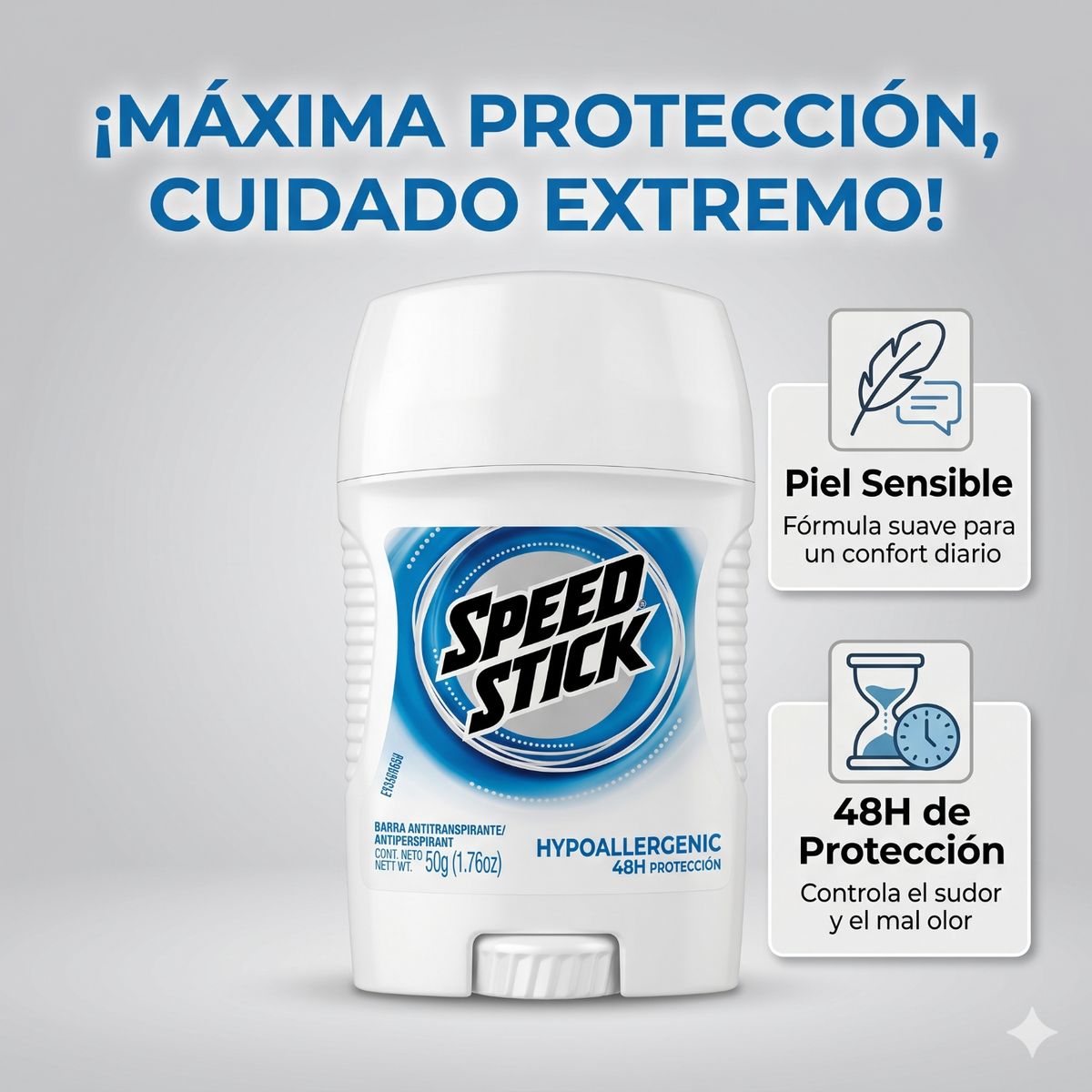 SPEED STICK - Desodorante barra Speed Stick Hipoalergénico 50gr