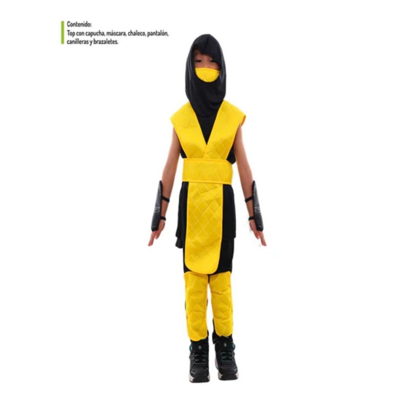 GENERICO - Traje Ninja Amarillo Talla 5-6 Años