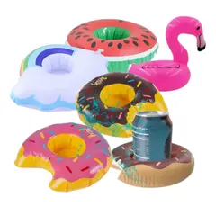 GENERICO - Flotadores Mini Porta Vasos Botellas Piscina Pack De 12 Surtidos