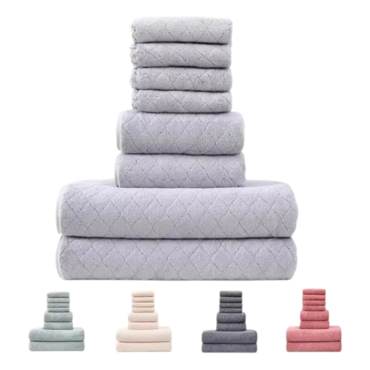 GENERICO - Juego De 8 Toallas De Baño Toalla Mano Altamente Absorbentes