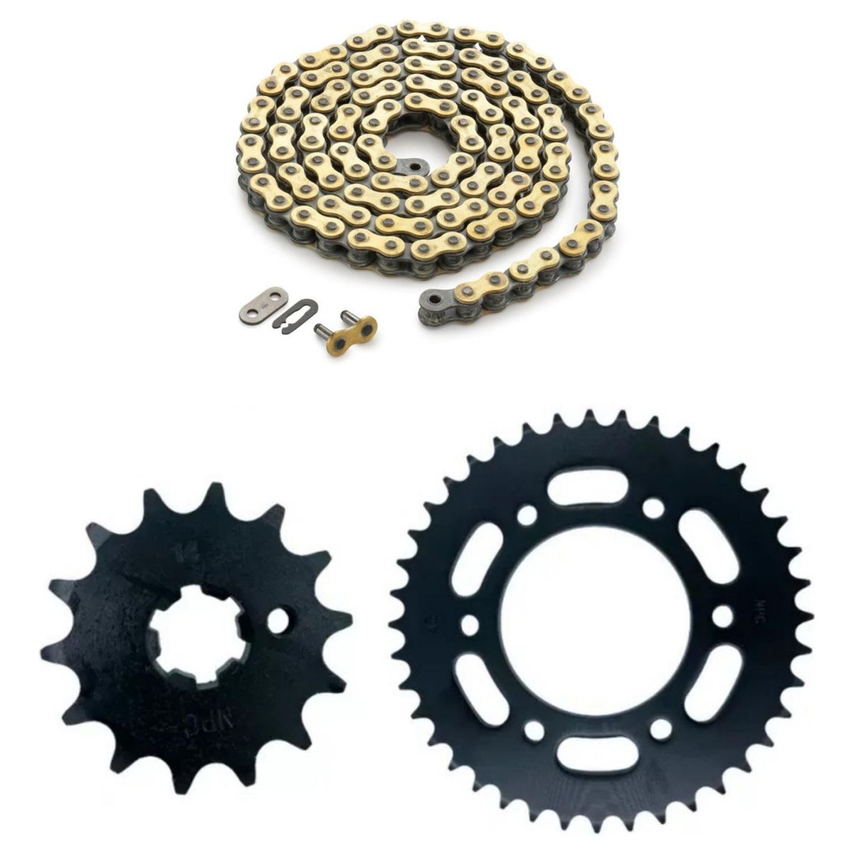 GENERICO - Kit Transmision Yamaha Fz16 - Fzn 150 2.0 Con Oring Dorada