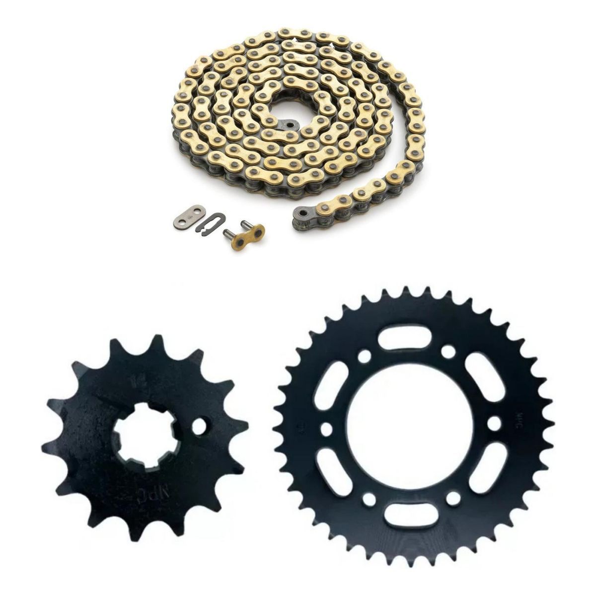 GENERICO - Kit Transmision Yamaha Fz16 - Fzn 150 2.0 Con Oring Dorada