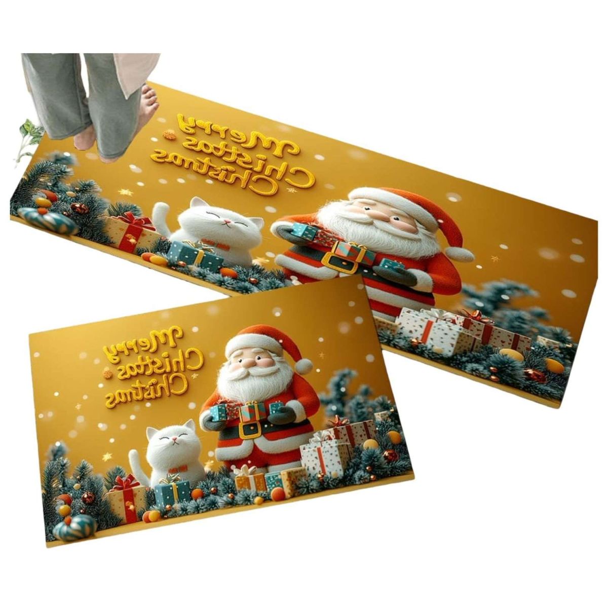 GENERICO - ALFOMBRA PARA COCINA CON DISEÑO NAVIDEÑO T01