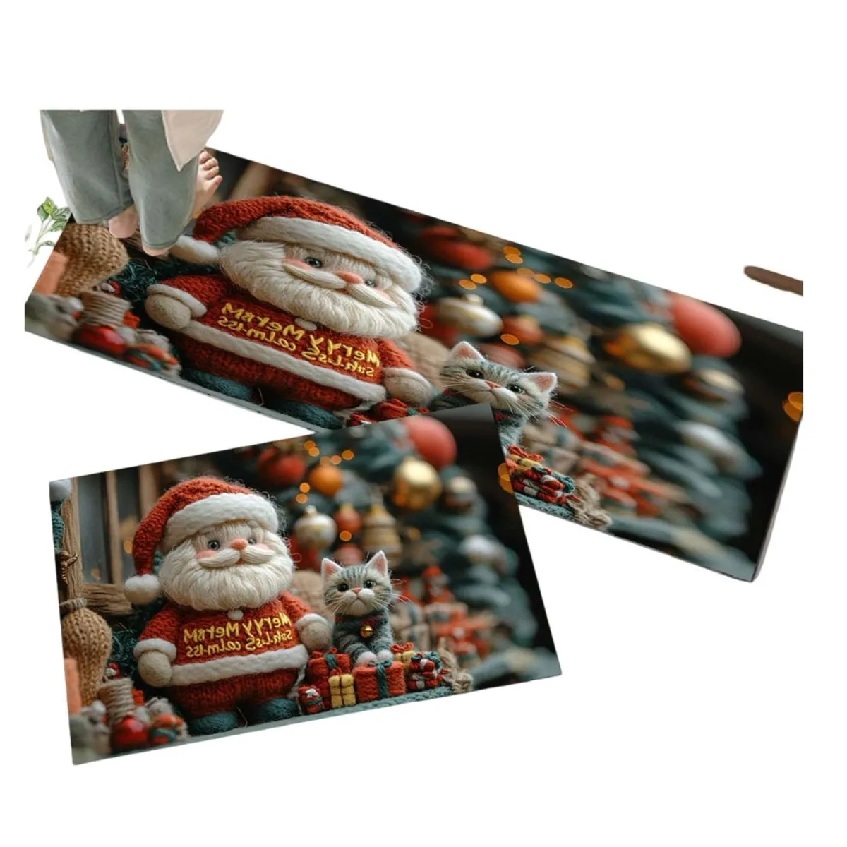 GENERICO - ALFOMBRA PARA COCINA CON DISEÑO NAVIDEÑO T02