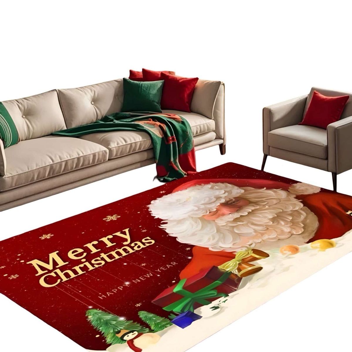 GENERICO - ALFOMBRA NAVIDEÑA PARA LIVING O COMEDOR 180cm x 200 cm T14