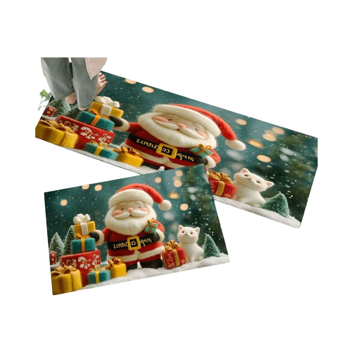 GENERICO - ALFOMBRA DECORATIVA PARA COCINA CON DISEÑO NAVIDEÑO T04