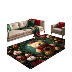 GENERICO - ALFOMBRA DECORATIVA DISEÑO NAVIDEÑO PARA LIVING O COMEDOR 240cm 200cm T22