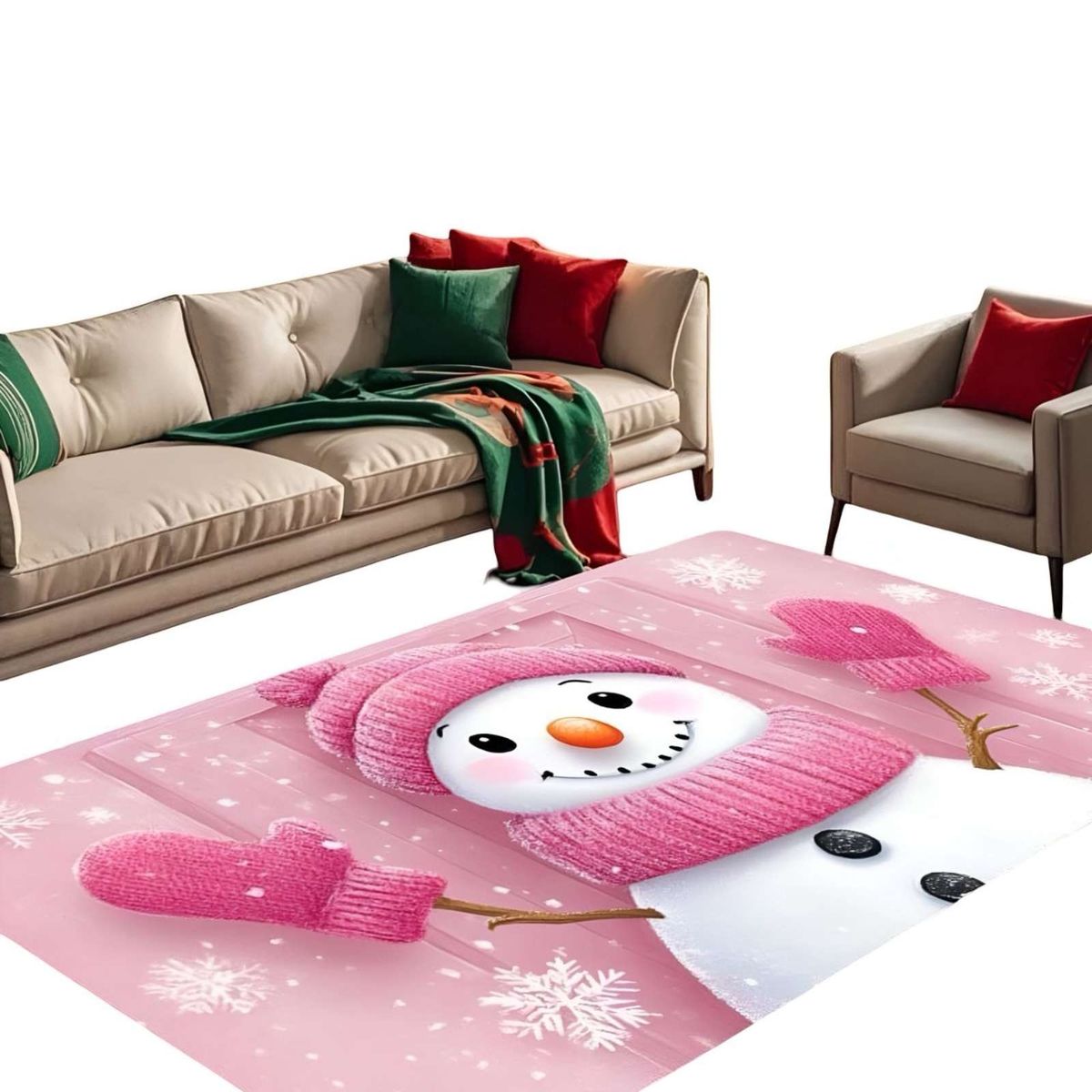 GENERICO - ALFOMBRA DECORATIVA DISEÑO NAVIDEÑO PARA LIVING O COMEDOR 300cm  x 200cm T40.