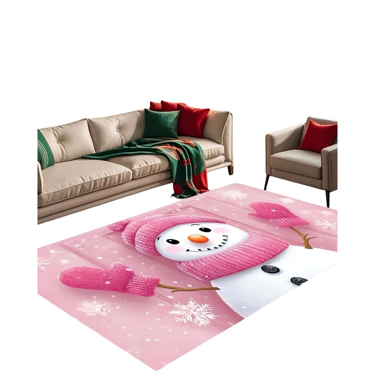 GENERICO - ALFOMBRA DECORATIVA DISEÑO NAVIDEÑO PARA LIVING O COMEDOR 300cm  x 200cm T40.
