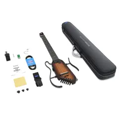 GENERICO - Guitarra Cuerdas de Nylon de Viaje Donner® HUSH-C SUNBURST