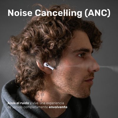 Imagen 2 del producto Audífonos Bluetooth TWS Pantalla Touch ANC RMPLUS+ - Blanco Blanco