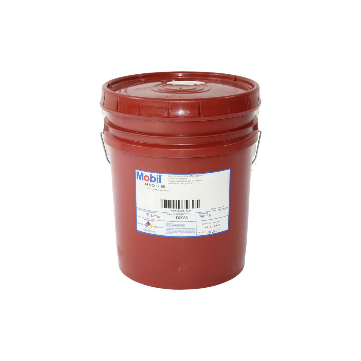 MOBIL - Aceite Hidraulico Mobil Nuto H68 Iso 68 19 Lts