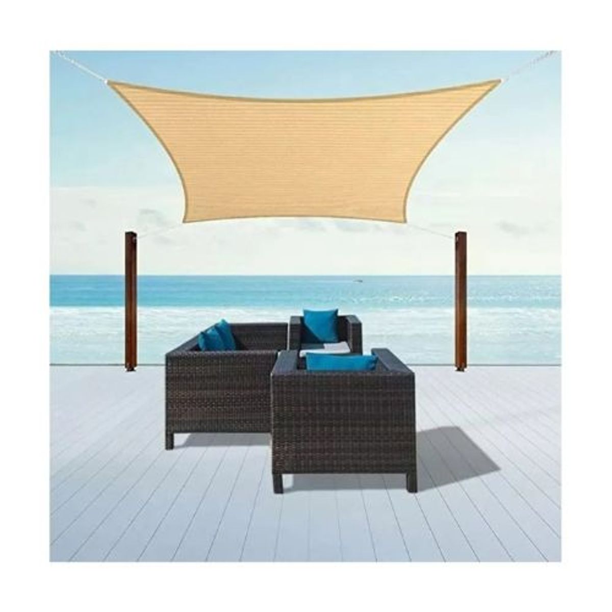 GENERICO - Lona Sombreadora Toldo Vela Cuadrada 6x6