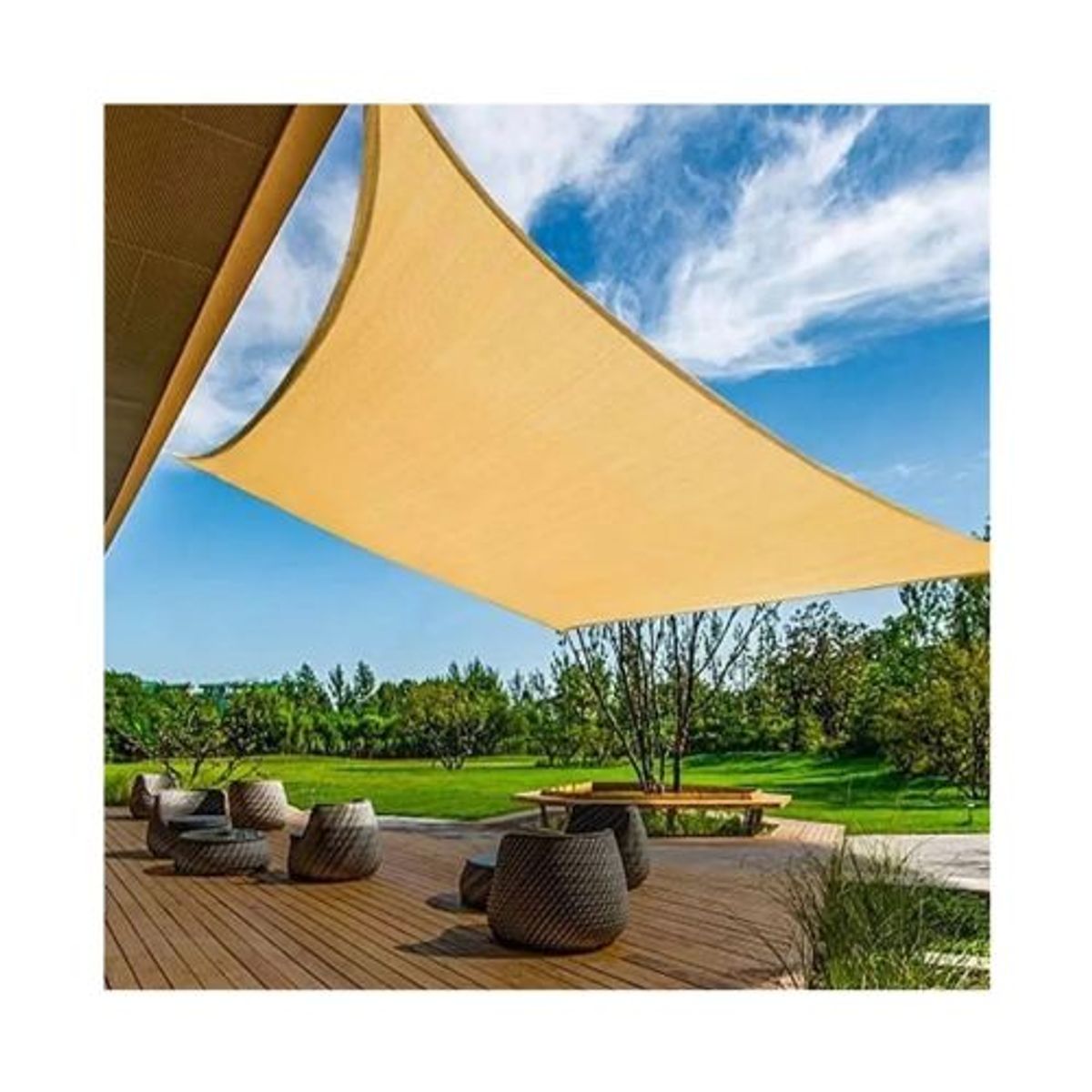 GENERICO - Lona Sombreadora Toldo Vela Cuadrada 6x6