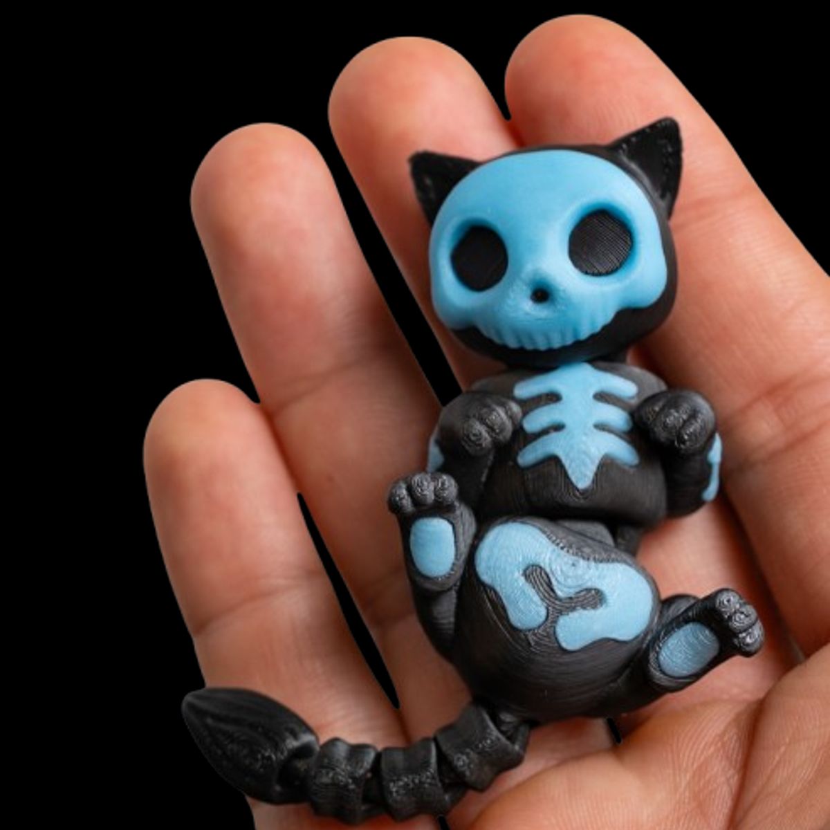 GENERICO - Figura Articulada - Gato Esqueleto AZUL