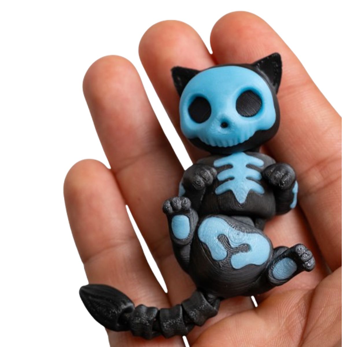 GENERICO - Figura Articulada - Gato Esqueleto AZUL