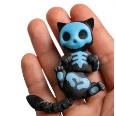 GENERICO - Figura Articulada - Gato Esqueleto AZUL
