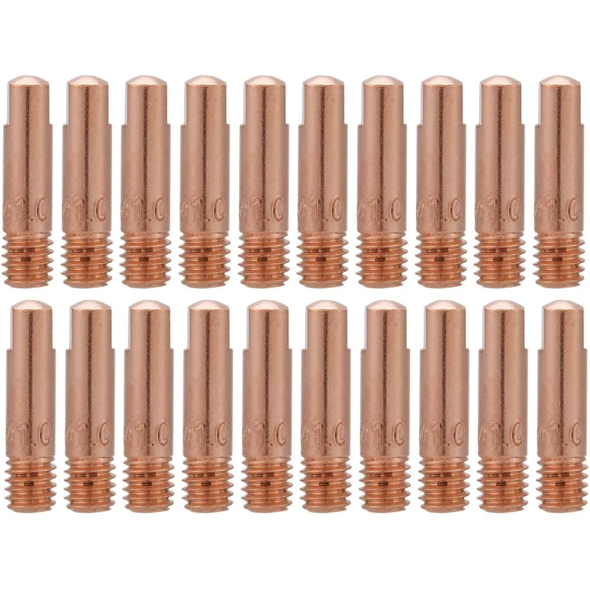 KUANGYE - 20p Punta Boquillas Soldadura Para Mig Mag 1mm Contacto