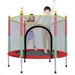 KUANGYE - Cama Elastica Pequeña 1.4 Metros 4.6 Pies Roja Con Malla