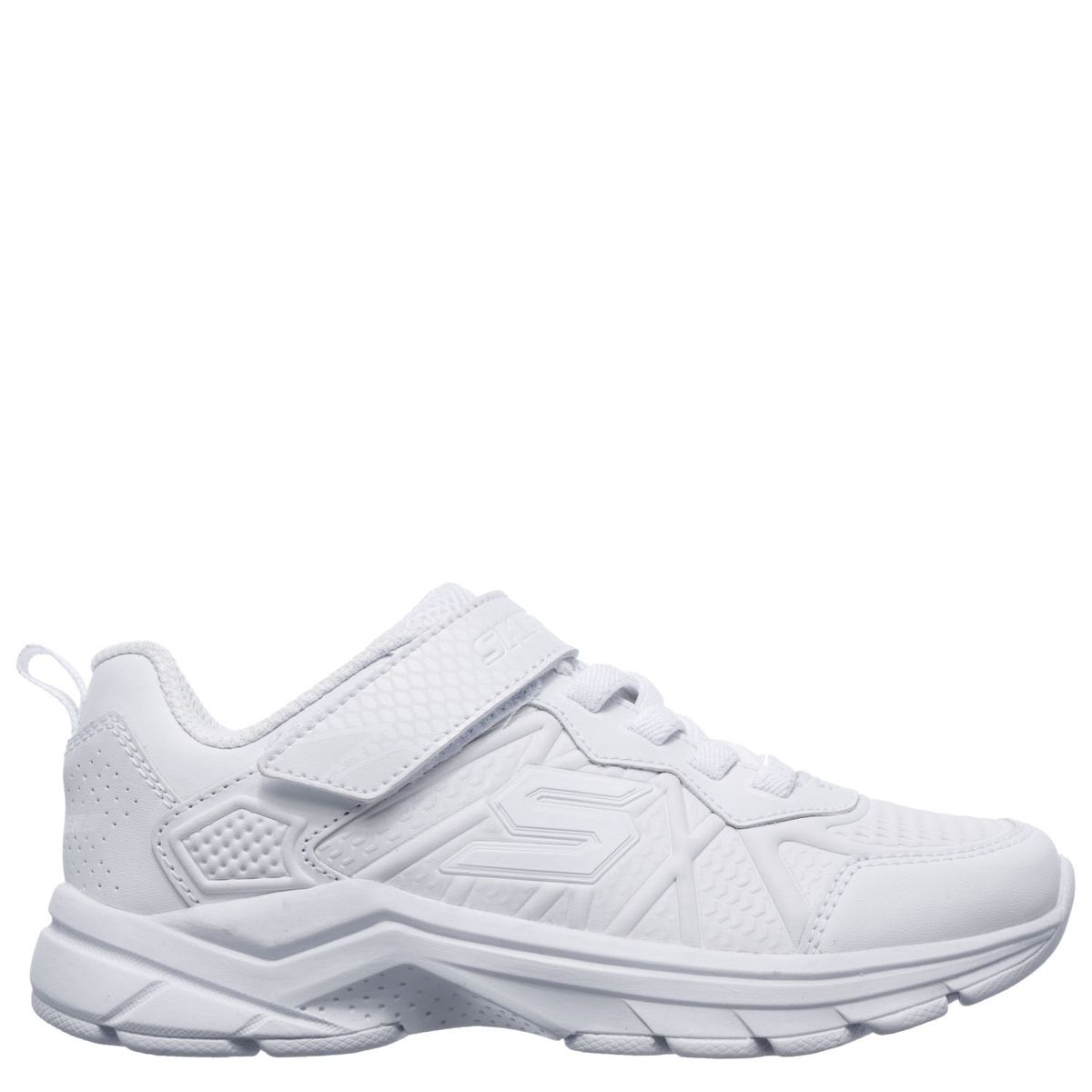 SKECHERS - Calzado Escolar Niño Cuero Blanca