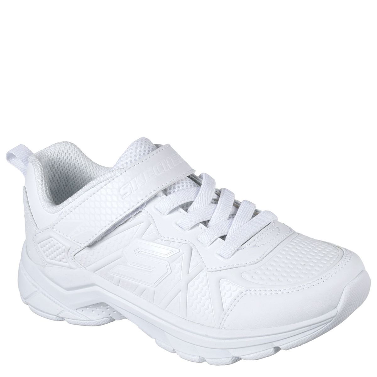 SKECHERS - Calzado Escolar Niño Cuero Blanca