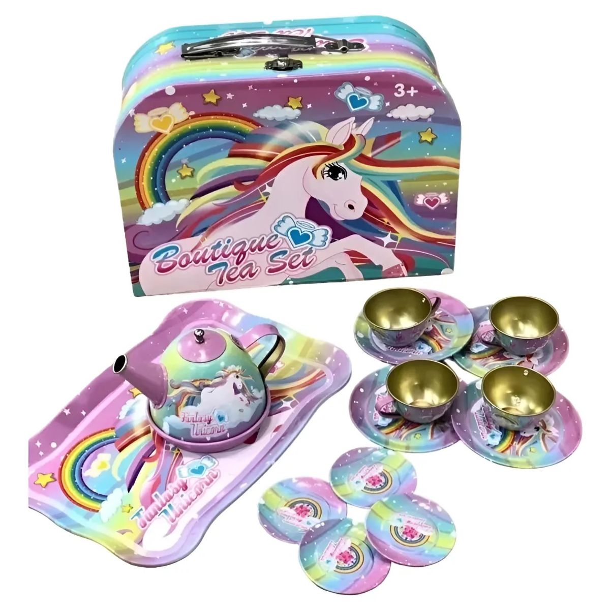 BESTOYS - Juguete Niña Set De Tazas Metalicas De Unicornio
