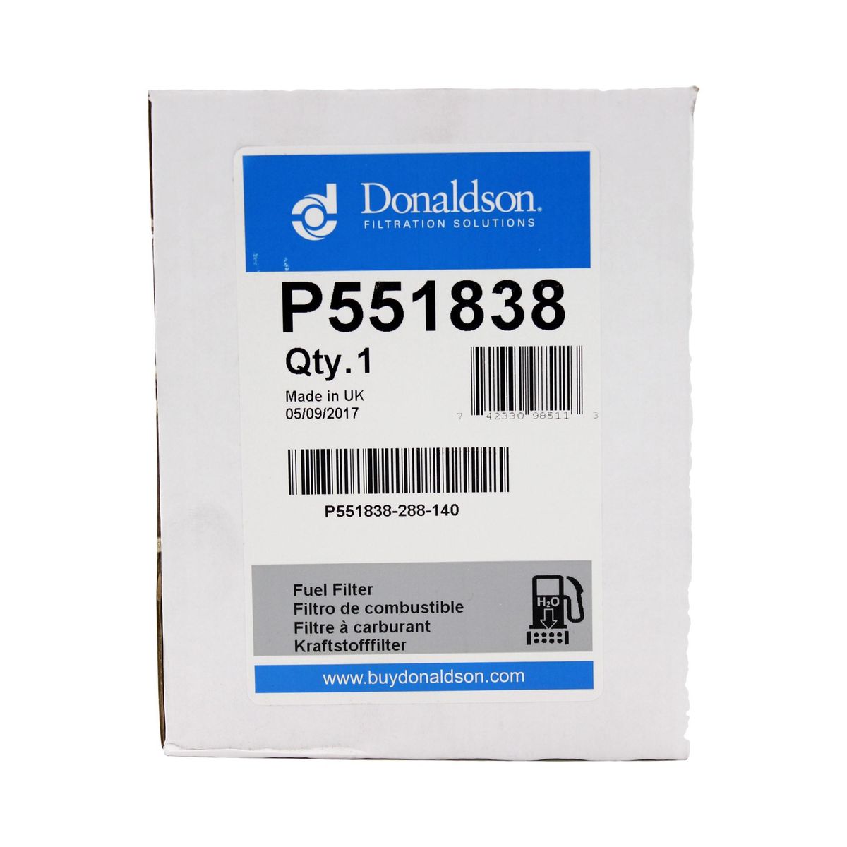 DONALDSON - Filtro Separador De Combustible Donaldson P551838
