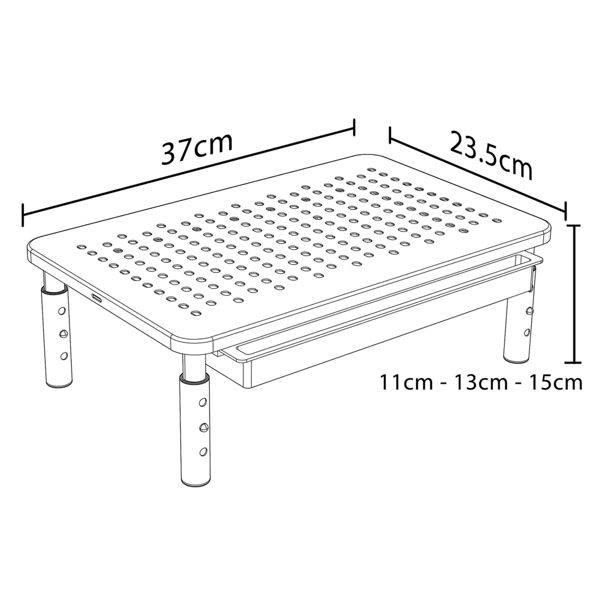 ATURE - Soporte Portátil, Impresora, Monitor Con Cajones. 3 Alturas.