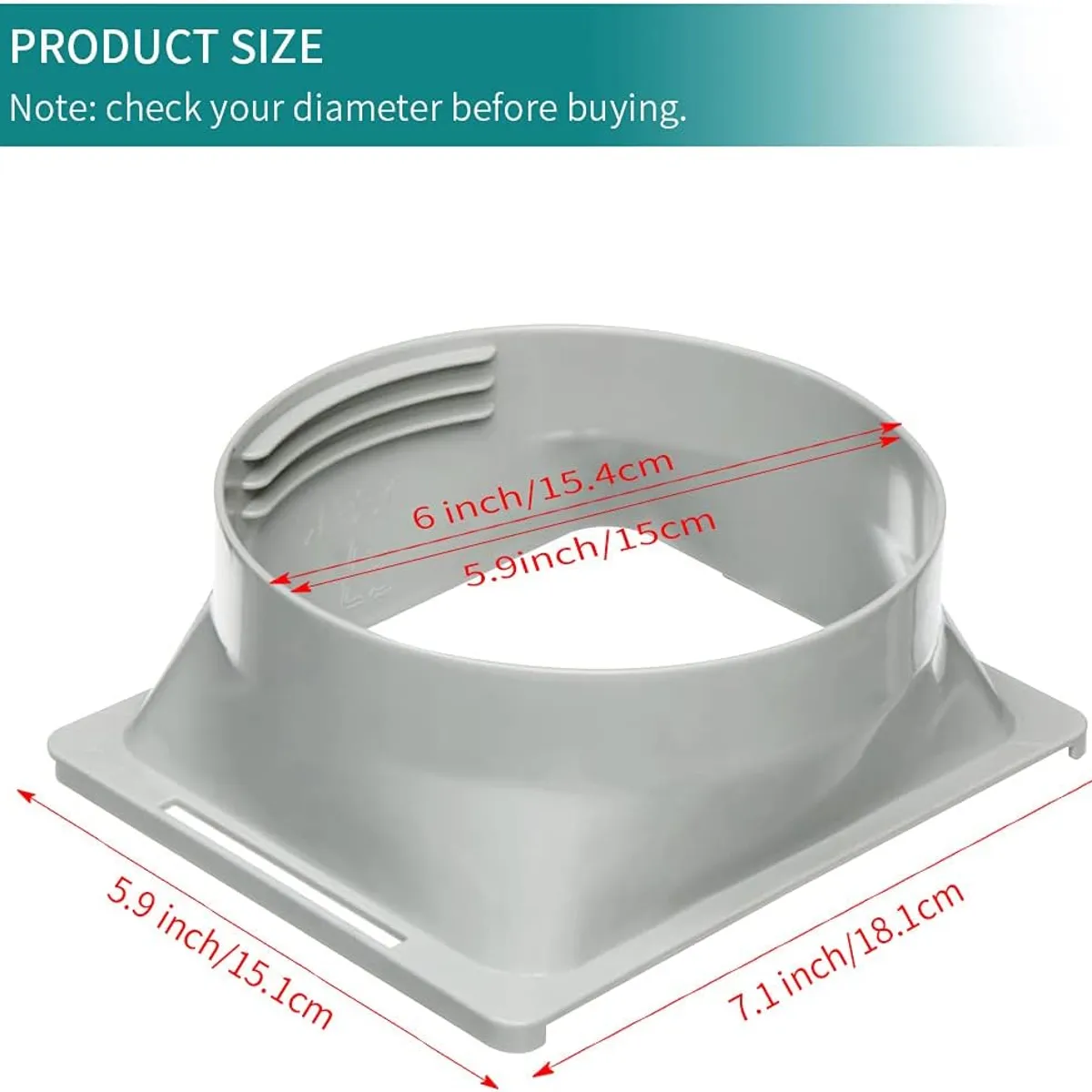 KUANGYE - Conector Para Tubomanga Aire Acondicionado 15cm