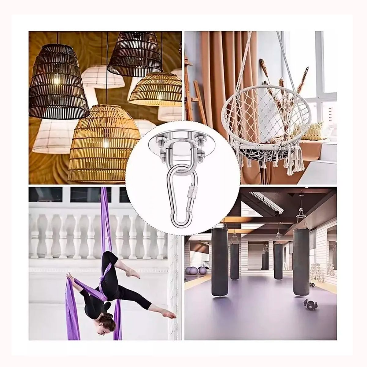 GENERICO - Ganchos de techo de suspensión para hamaca yoga y lamparas.