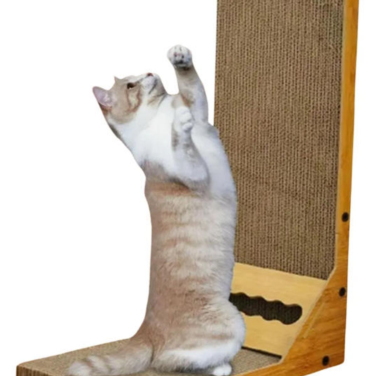 ATURE - Rascador Para Gatos De Madera En Forma De L No Se Descascari