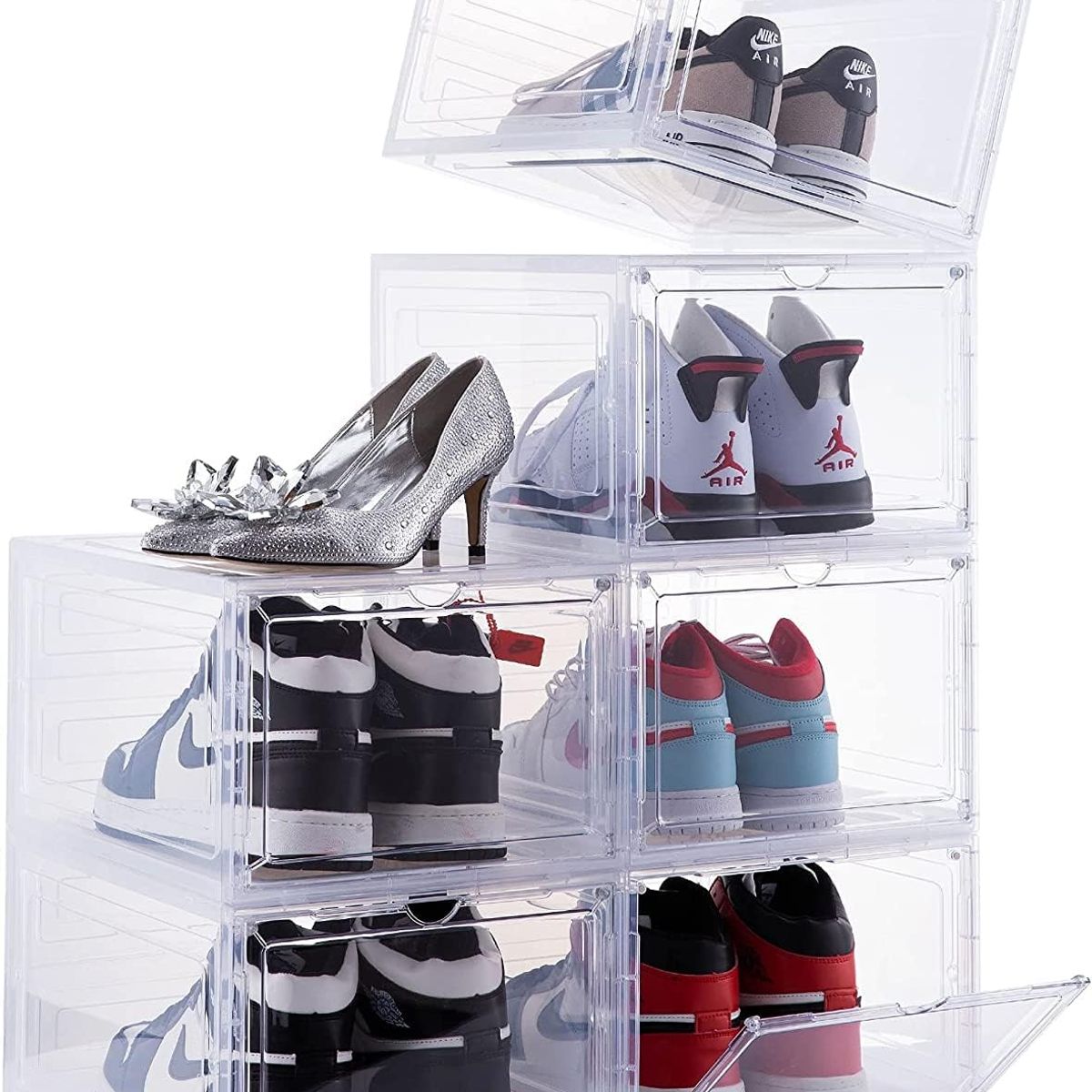 KUANGYE - Zapatos Apilables Cajas Organizadoras Plastico 2 Pcs