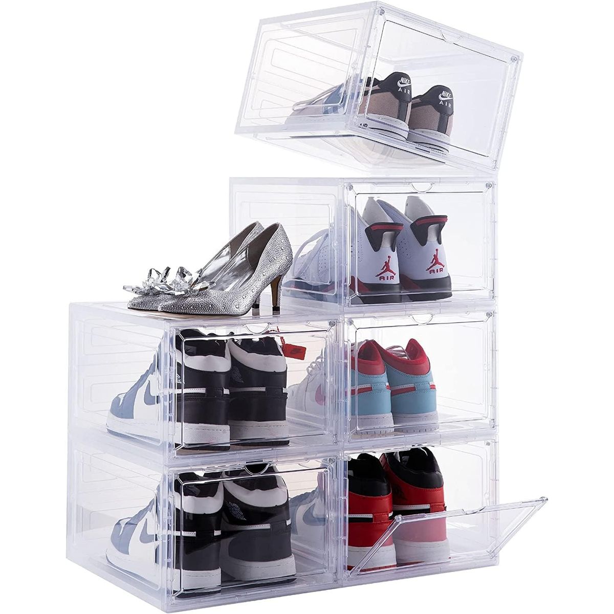 KUANGYE - Zapatos Apilables Cajas Organizadoras Plastico 2 Pcs