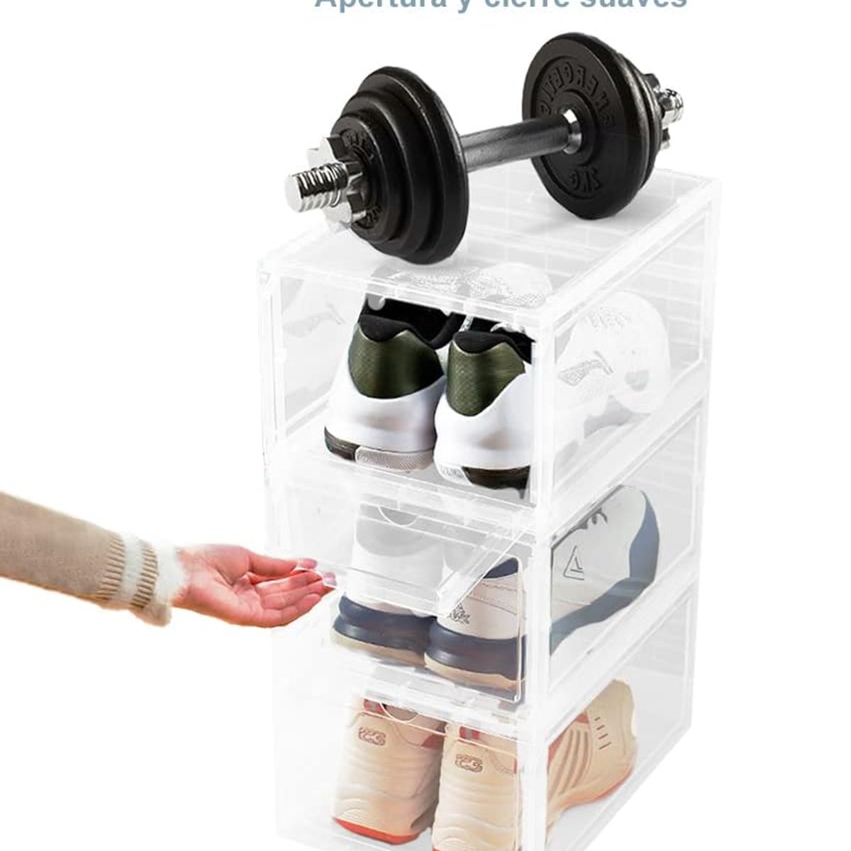 KUANGYE - Zapatos Apilables Cajas Organizadoras Plastico 2 Pcs