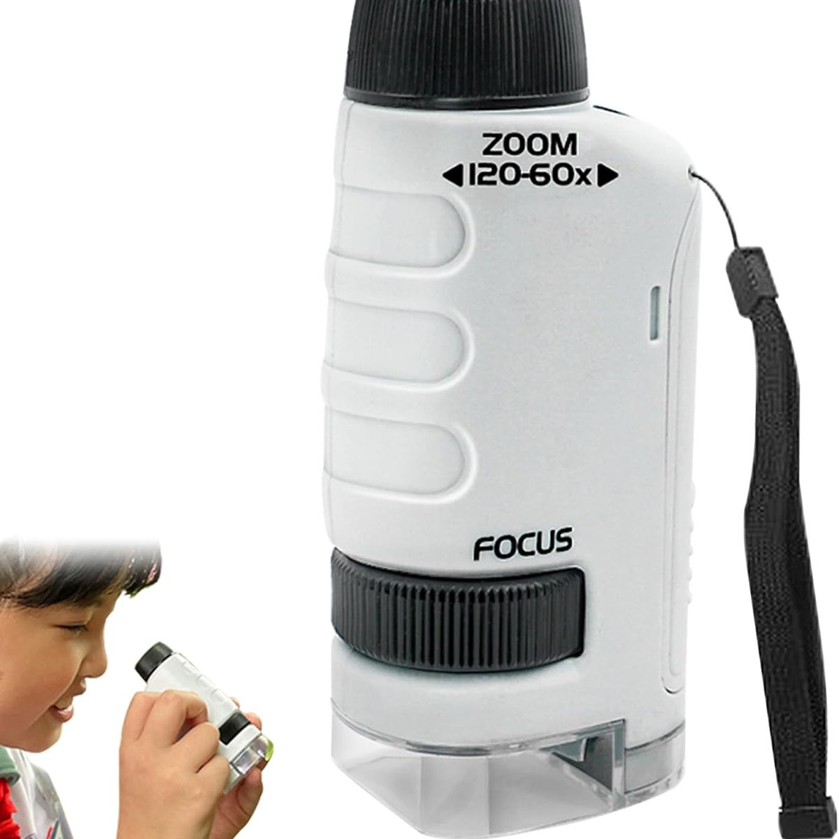 KUANGYE - Microscopio Portátil Óptico 60x-120x Juguete para Niños Regalo