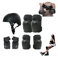 KINDA NICE - Set 7pcs Protecciones Casco Bicicleta Skate Scooter Patin M