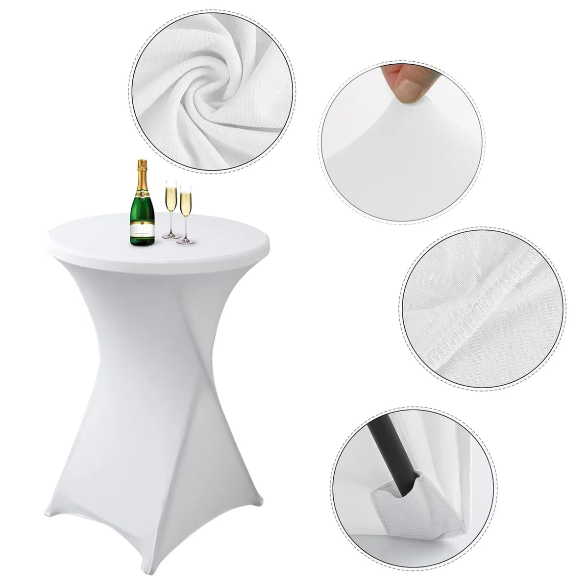 KINDA NICE - Funda Mantel Tela Spandex Redondo 80x110cm Evento Hogarútil