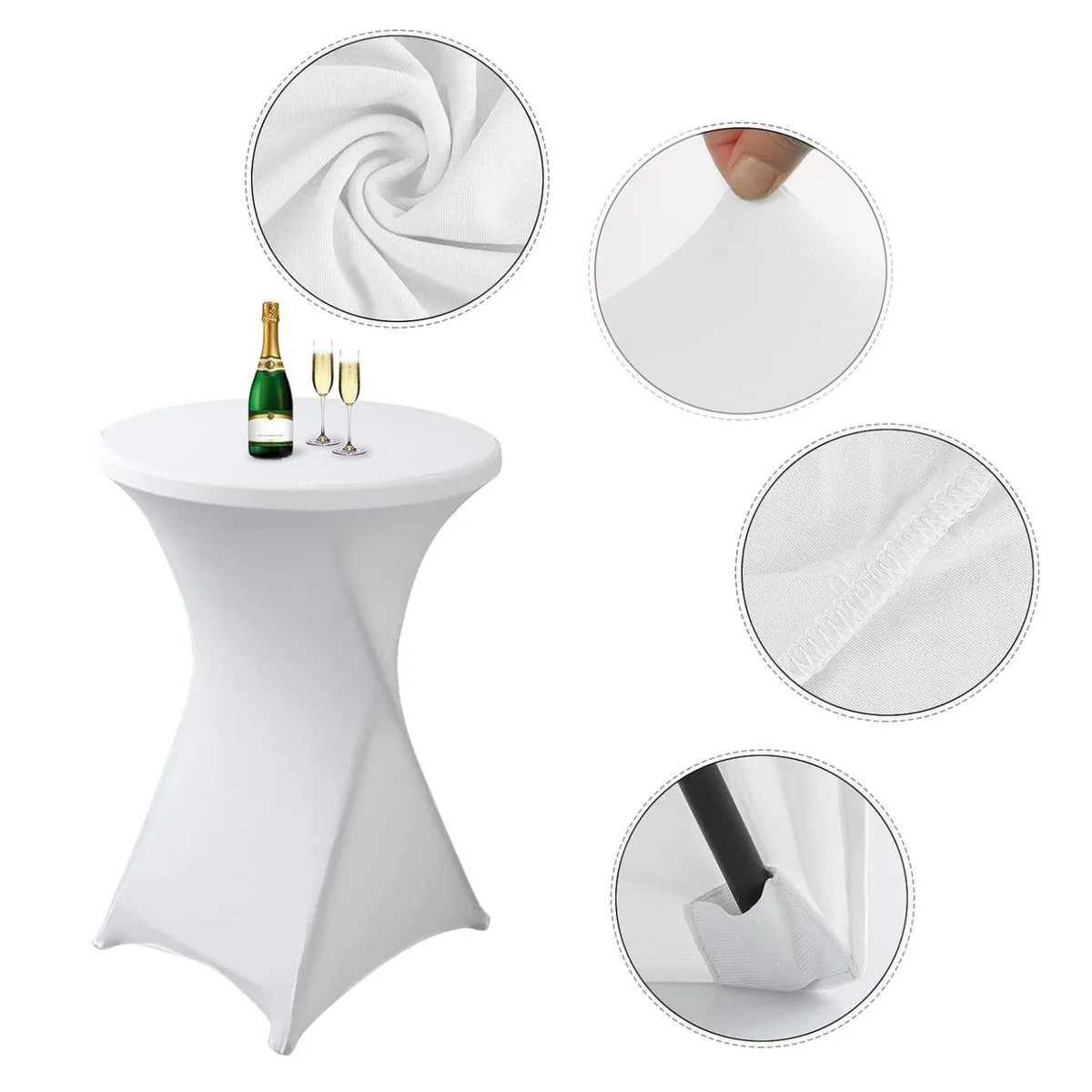 KINDA NICE - Funda Mantel Tela Spandex Redondo 80x110cm Evento Hogarútil