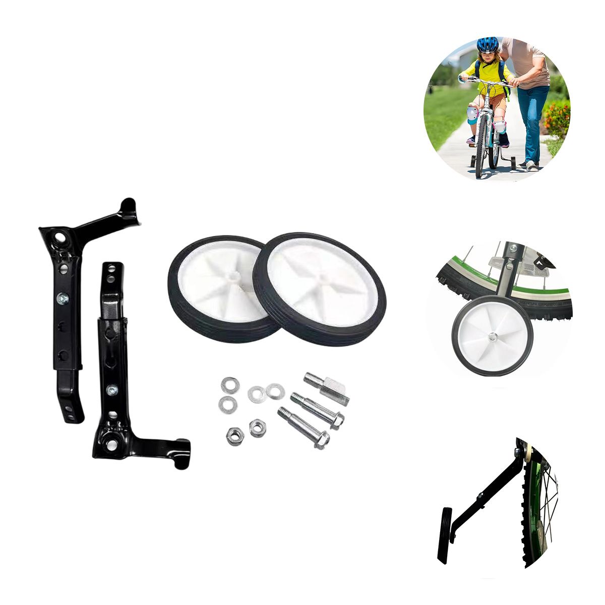 KINDA NICE - Ruedas Laterales Estabilizadoras Reforzada Regulables 12-20