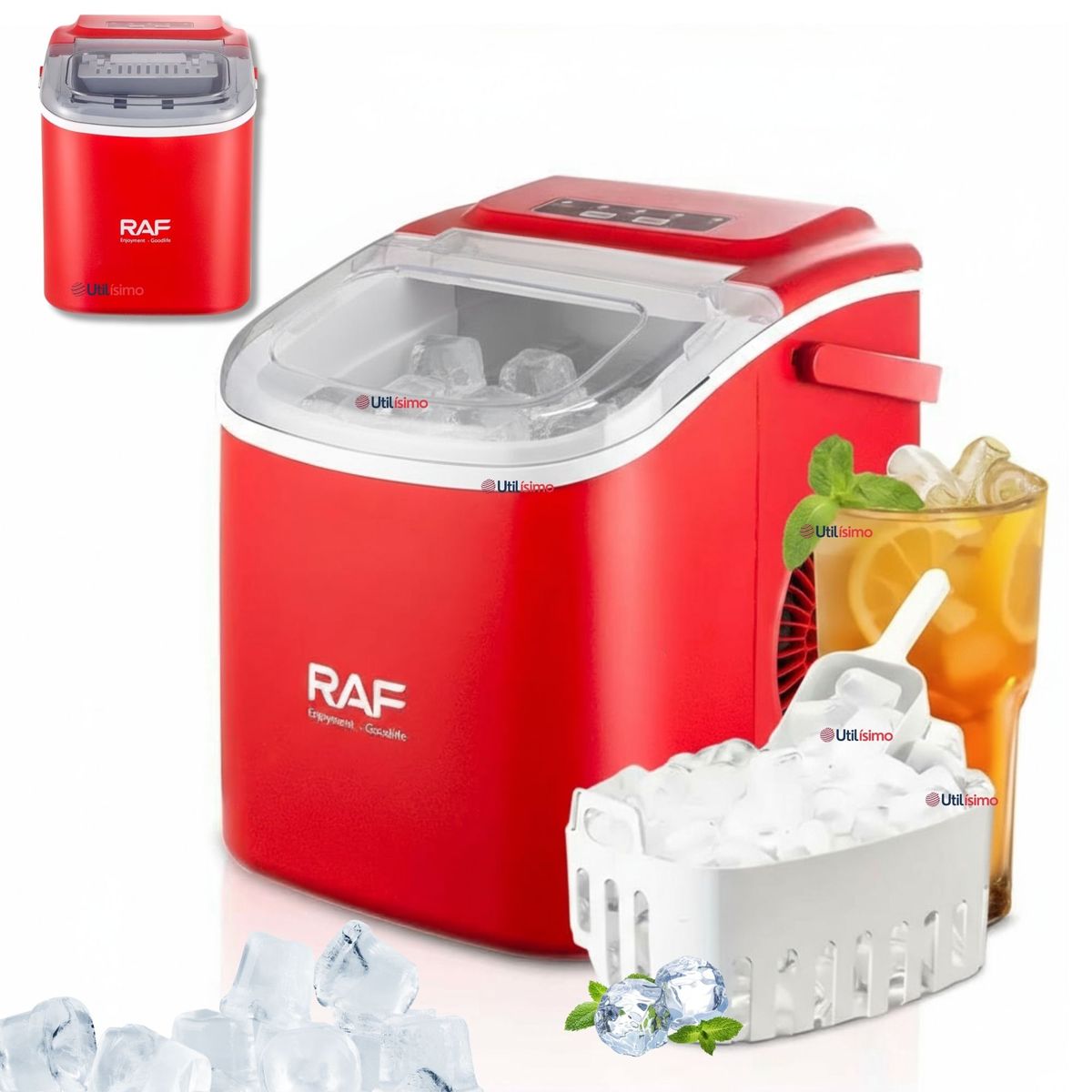 RAF - Maquina de Hielo Portátil Hogar Premium