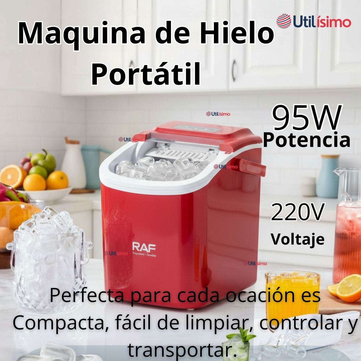 RAF - Maquina de Hielo Portátil Hogar Premium