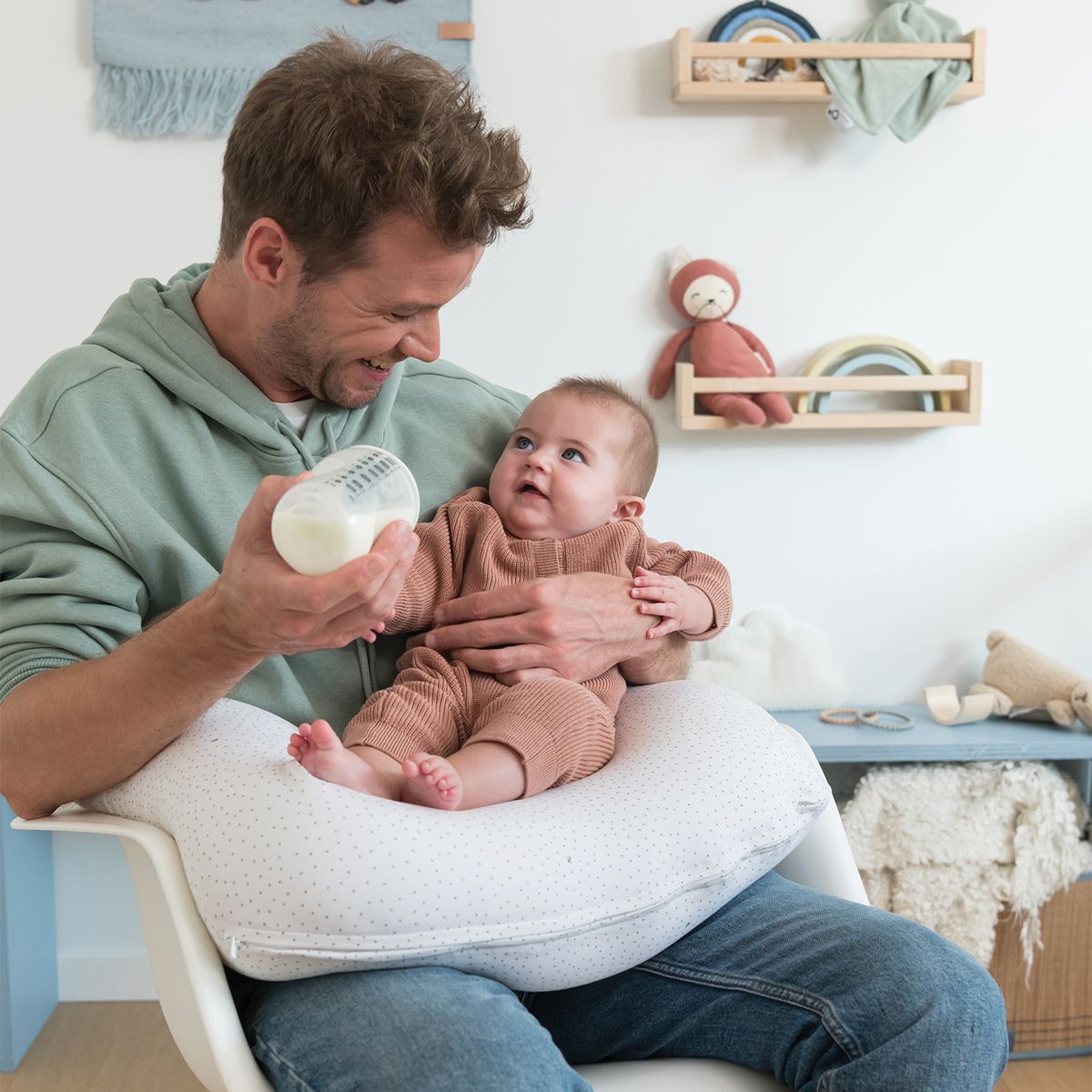 DOOMOO - Cojín Small Multiuso Softy Silver Dots