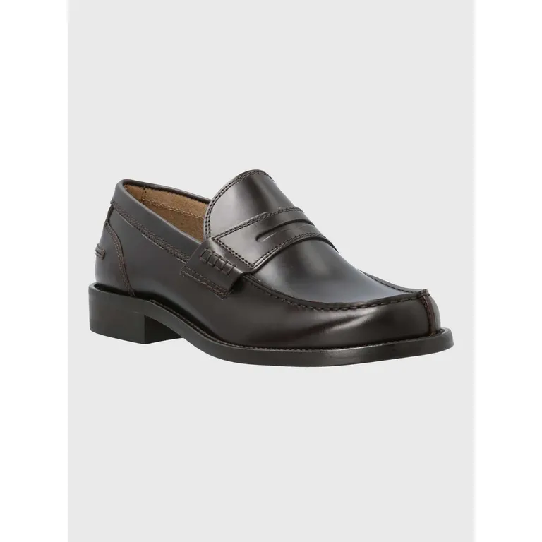 Mocasin Italiano Hombre Cuero Café Oscuro