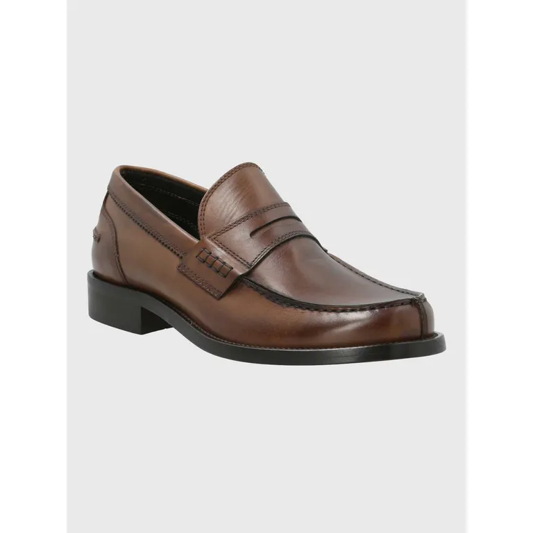 Mocasin Italiano Hombre Cuero Café
