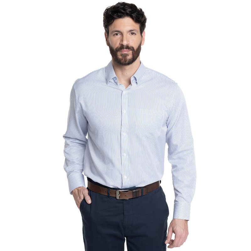 KOTTING - CAMISA HOMBRE LISTADA CLÁSICA CUELLO SEMI